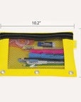 Bright Color 3-Ring Pencil Pouch w/ Mesh Window