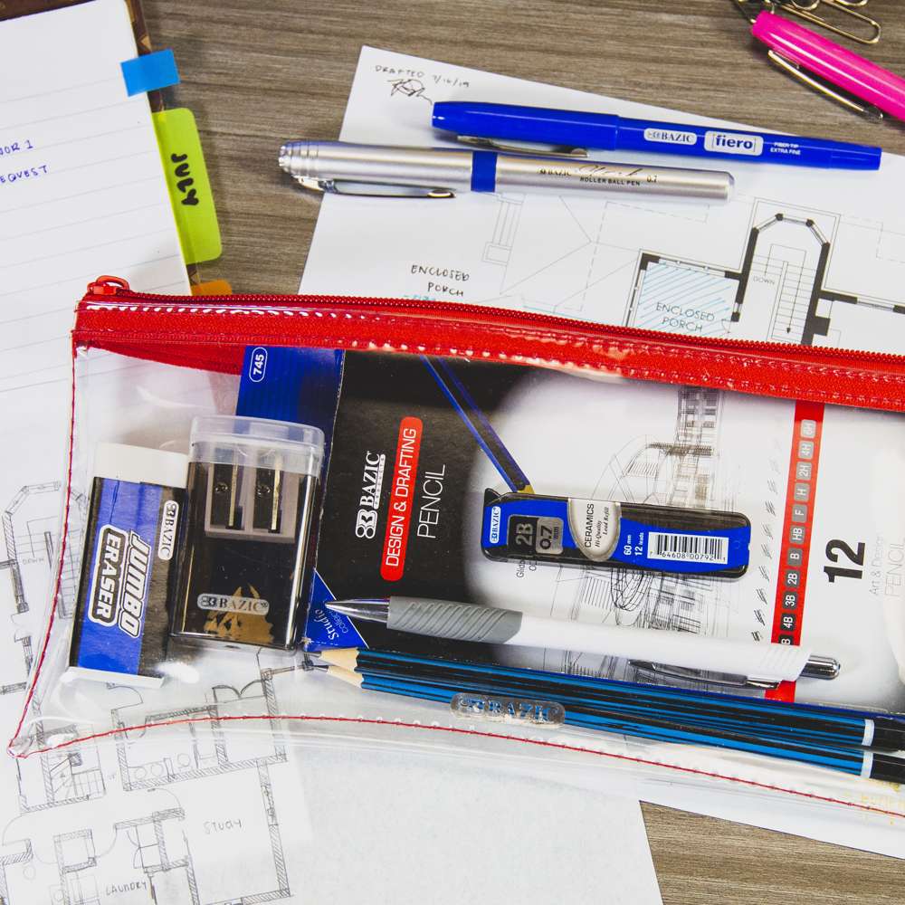 11" x 5" Clear Pencil Pouch