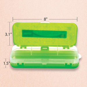 Pencil Case 8" Bright Color Double Deck Organizer Box