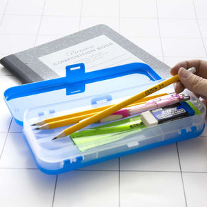 Pencil Case 8" Bright Color Double Deck Organizer Box