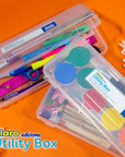 Pencil Case Multipurpose Utility Box Ruler Length - Clear