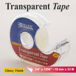 Transparent Tape 3/4" X 1296" w/ Dispenser