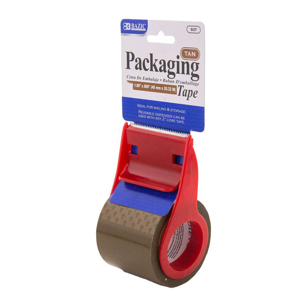 1.88" X 800" Tan Packaging Tape w/ Dispenser