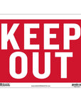 12" X 16" Keep Out Sign
