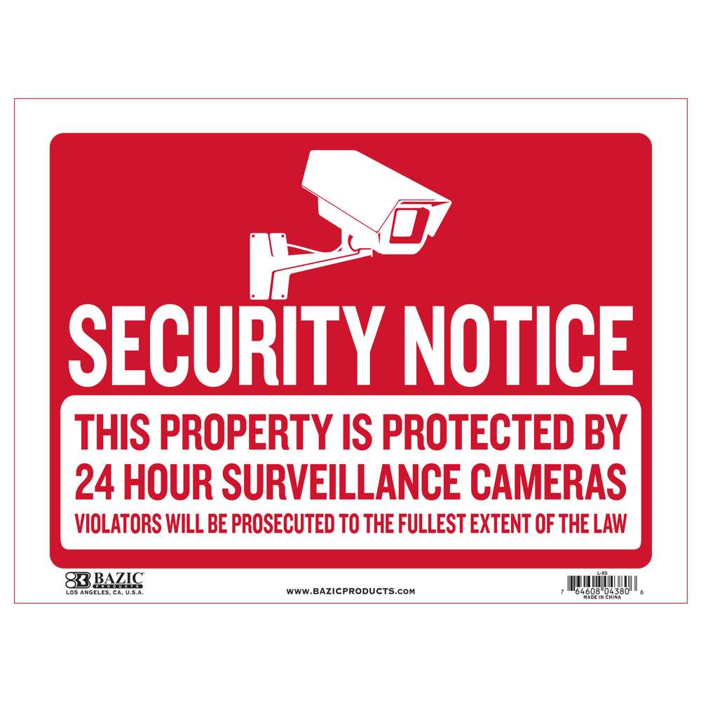 12" X 16" Security Notice Sign