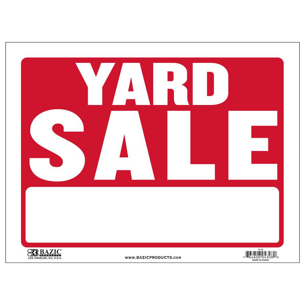 9" X 12" Yard Sale Sign
