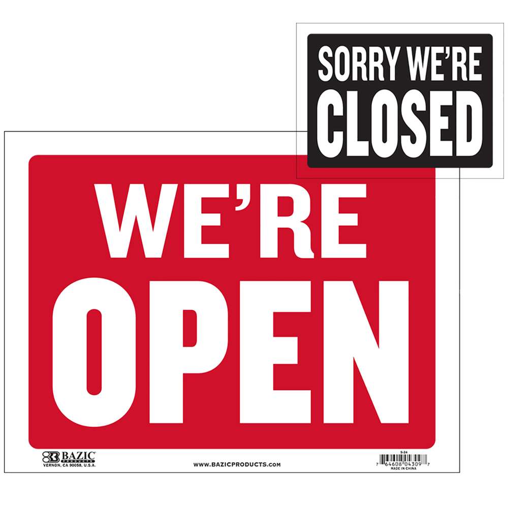 9" X 12" Open Sign w/ Closed Sign on Back