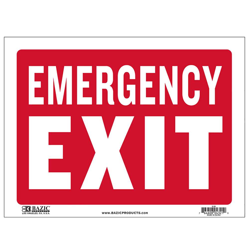 9" X 12" Emergency Exit Sign