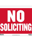 9" X 12" No Soliciting Sign