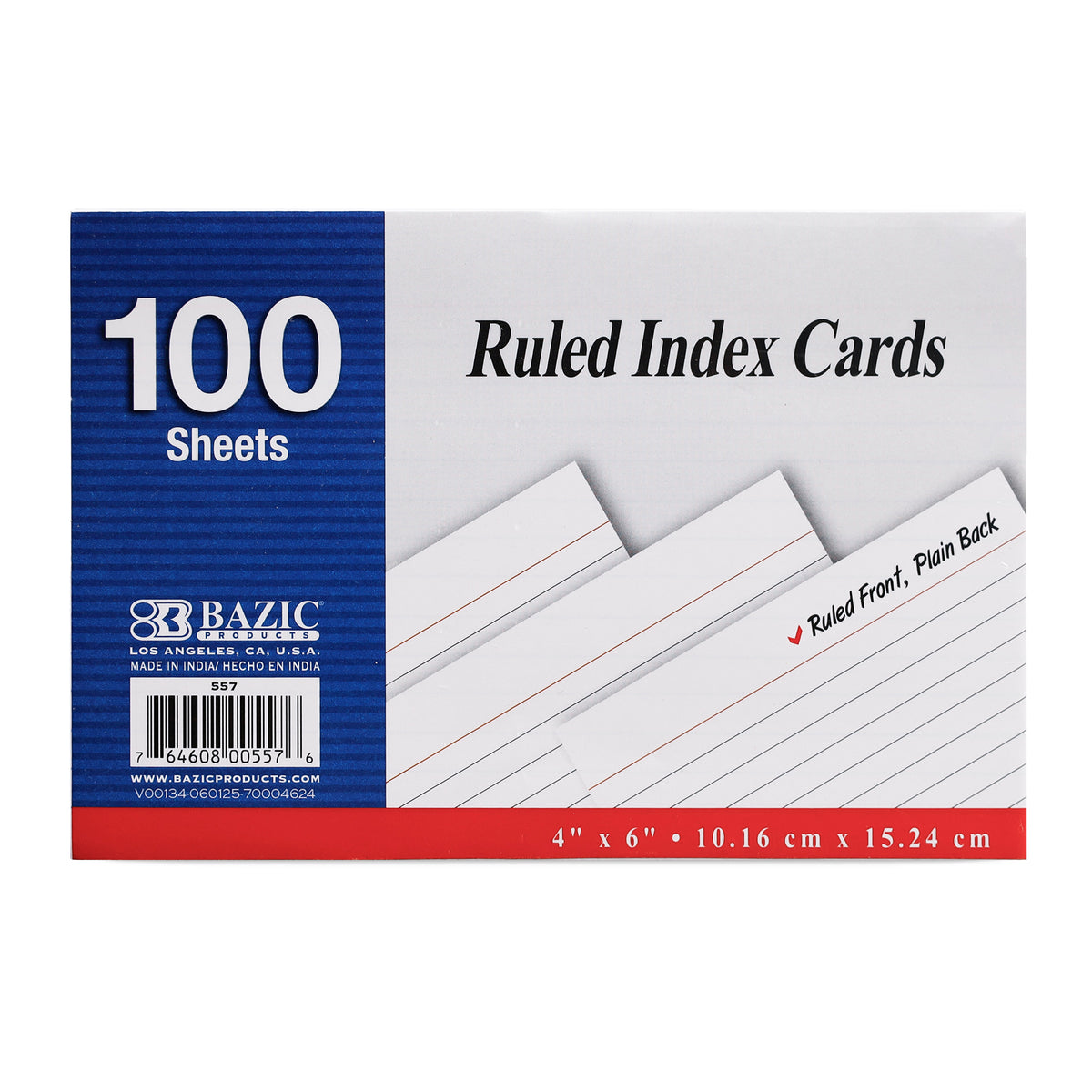 Ruled White Index Card