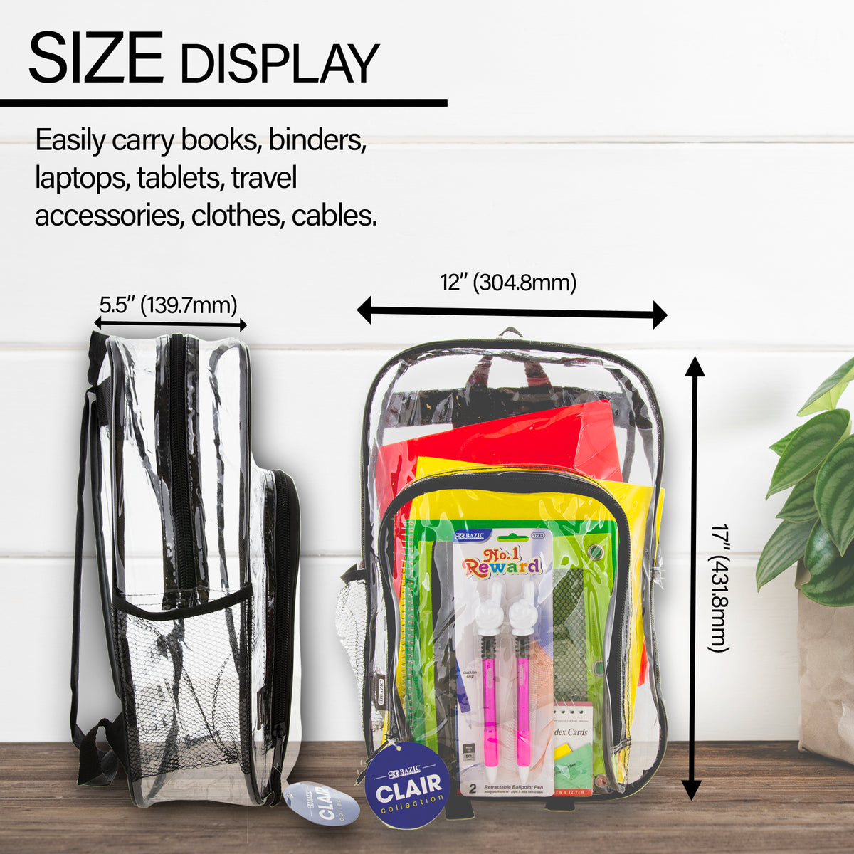17 in Clair Clear Backpack, Stadium Approved