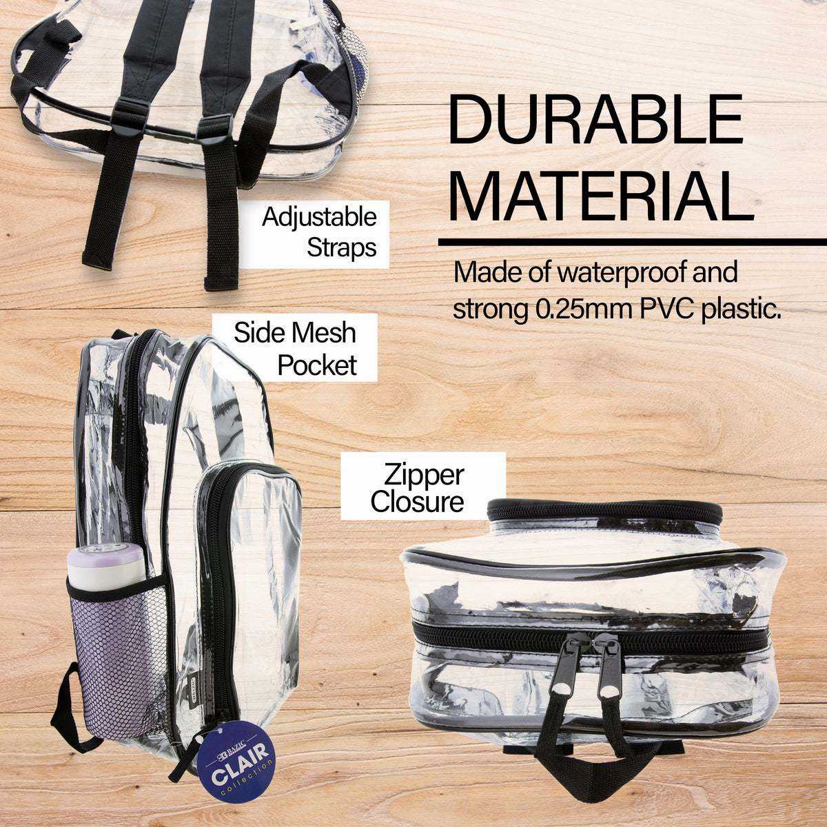 17 in Clair Clear Backpack, Stadium Approved