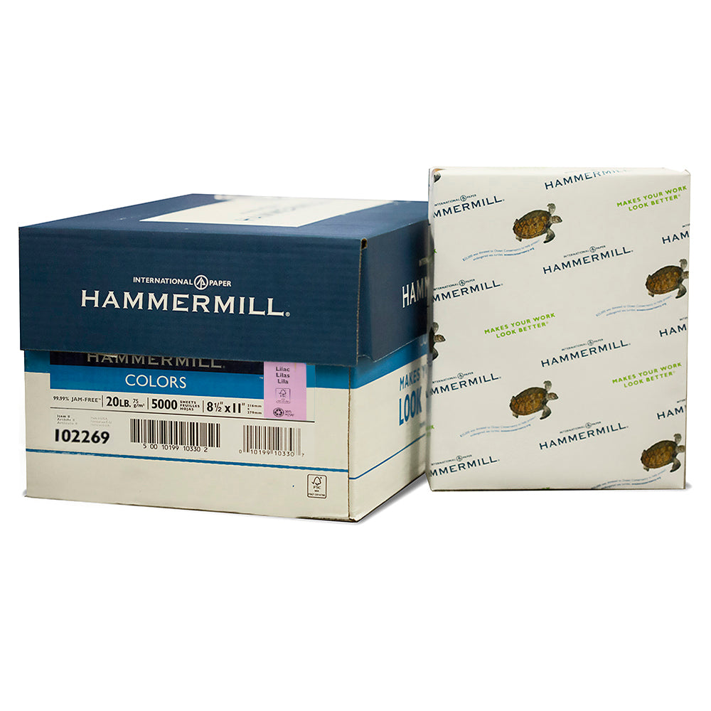 Hammermill Colors Print Paper, 20lb, 8.5 x 11, Lilac, 500 Sheets/Ream, 10 Reams/Carton