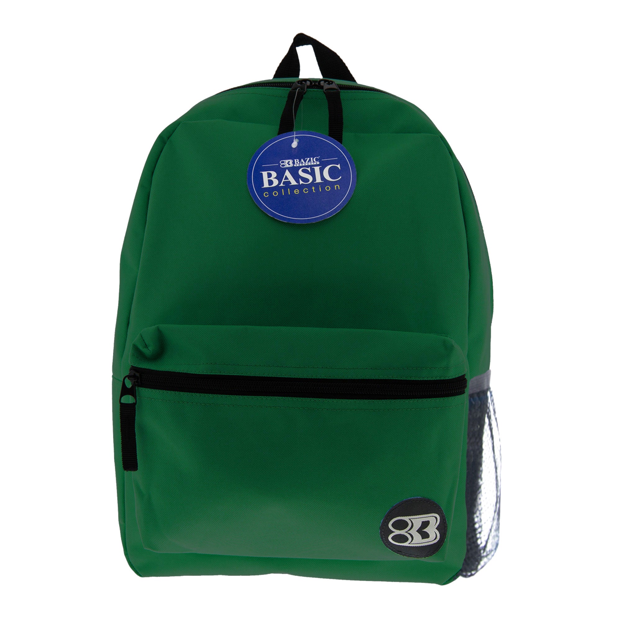 Green Basic School Backpack, 16 Inch Book Bag