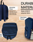 16" Navy Blue Basic Backpack