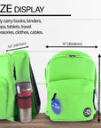 17" Lime Green Classic Backpack