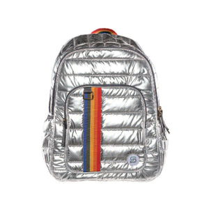 Sydney Paige x BAZIC 18" RALEIGH Silver Rainbow Puff Backpack