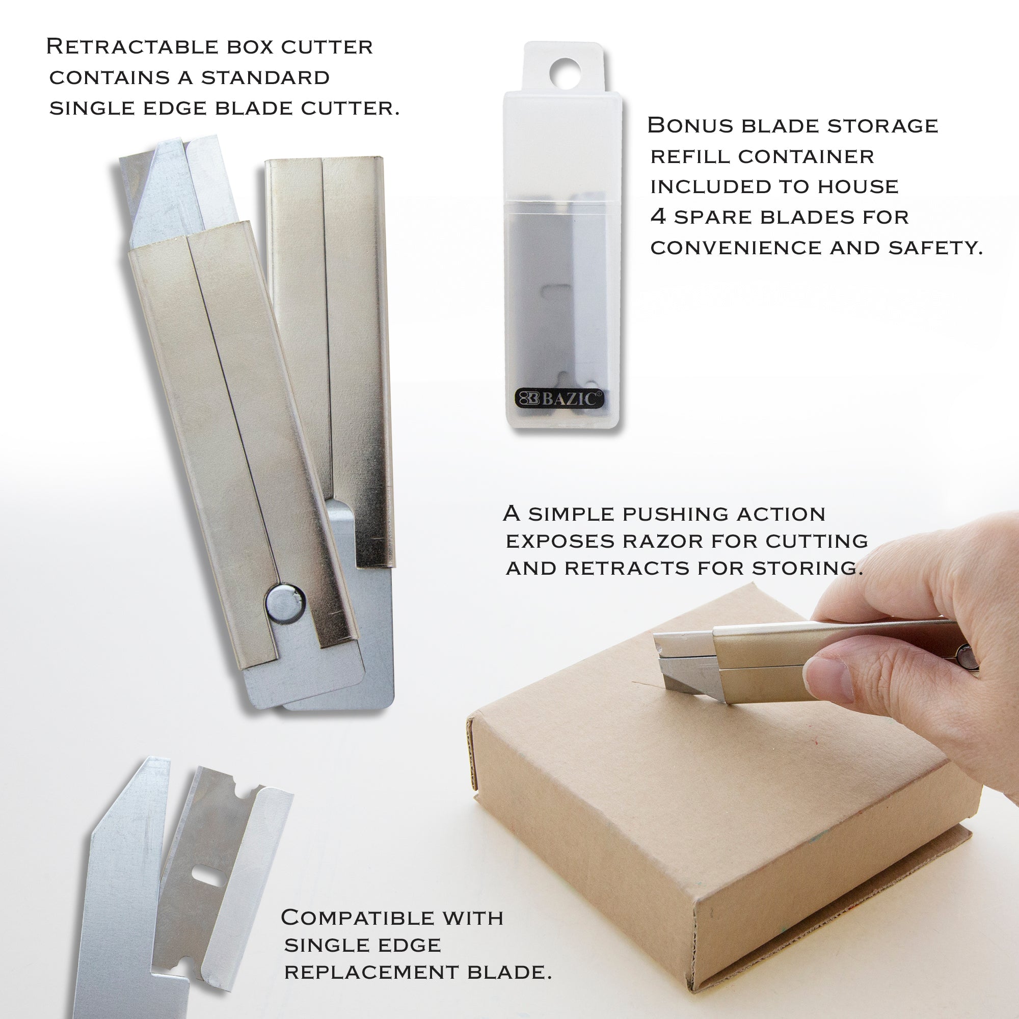 Box Cutters, Retractable Blade, for Boxes Cartons Crafts