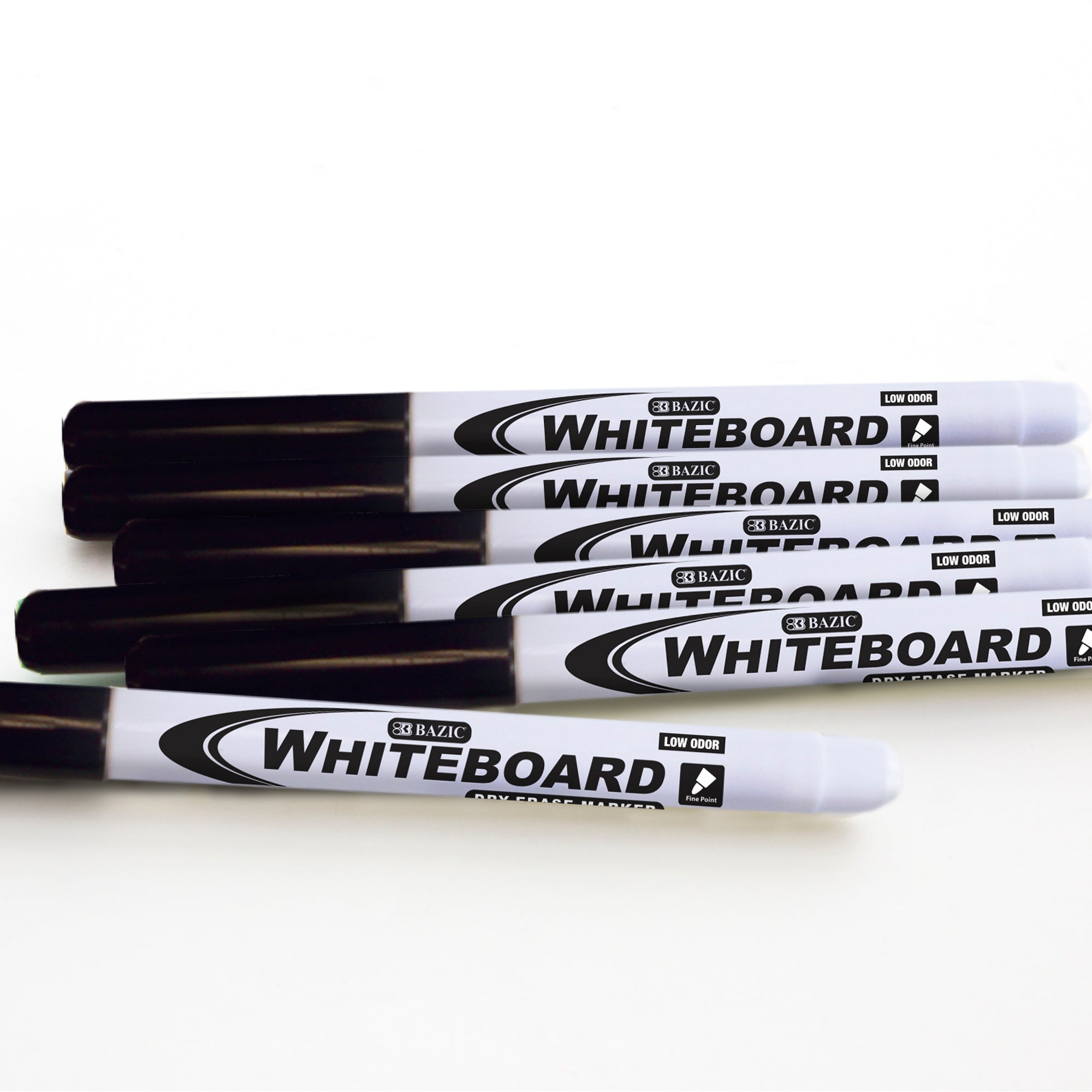 Dry-Erase Markers, Fine Point, Black, 4 Count