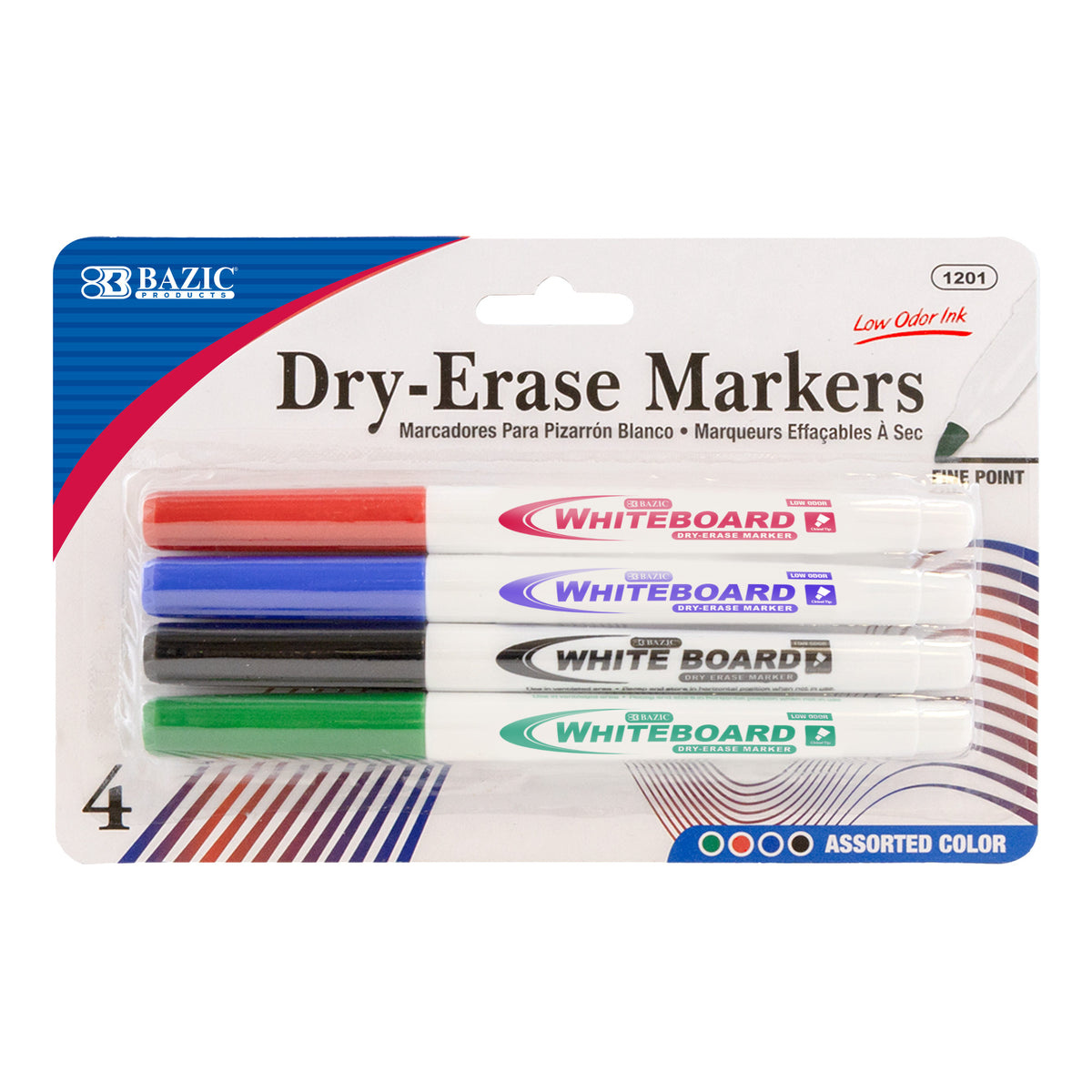 Assorted Colors Fine Tip Dry-Erase Markers