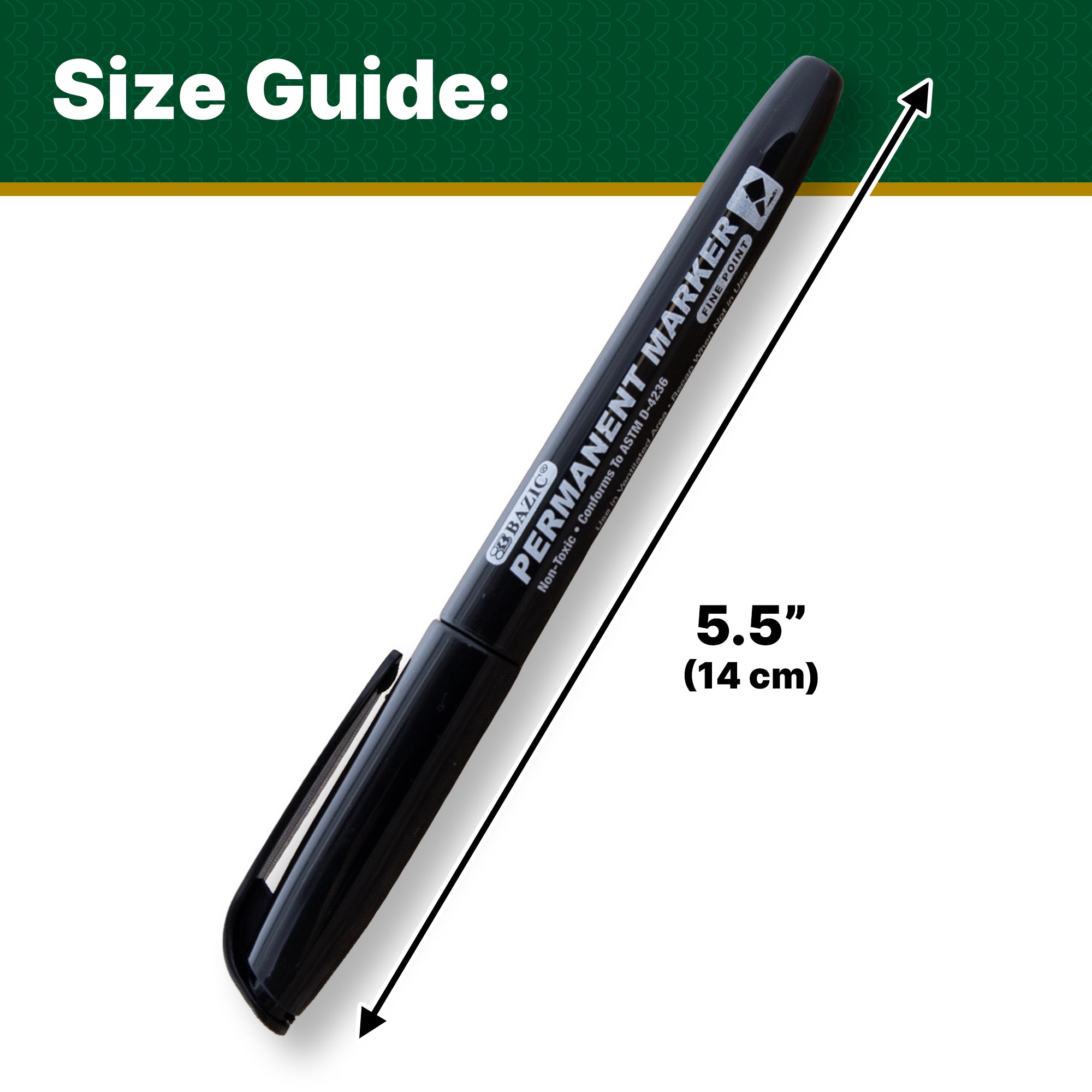 Black Fine Tip Permanent Markers, Pocket Clip