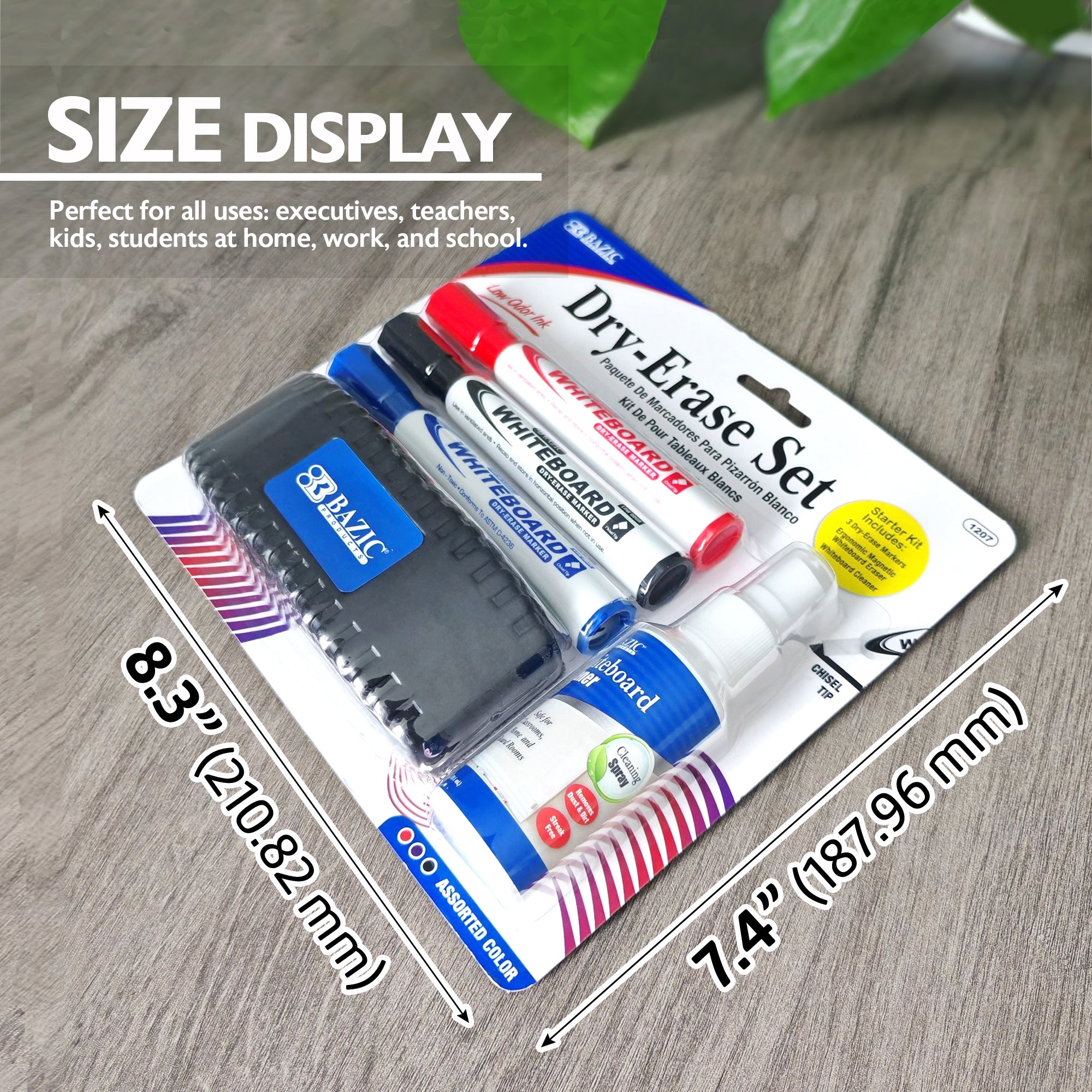 Red, Blue, Black Dry Erase Markers, Chisel Tip, 5 Count