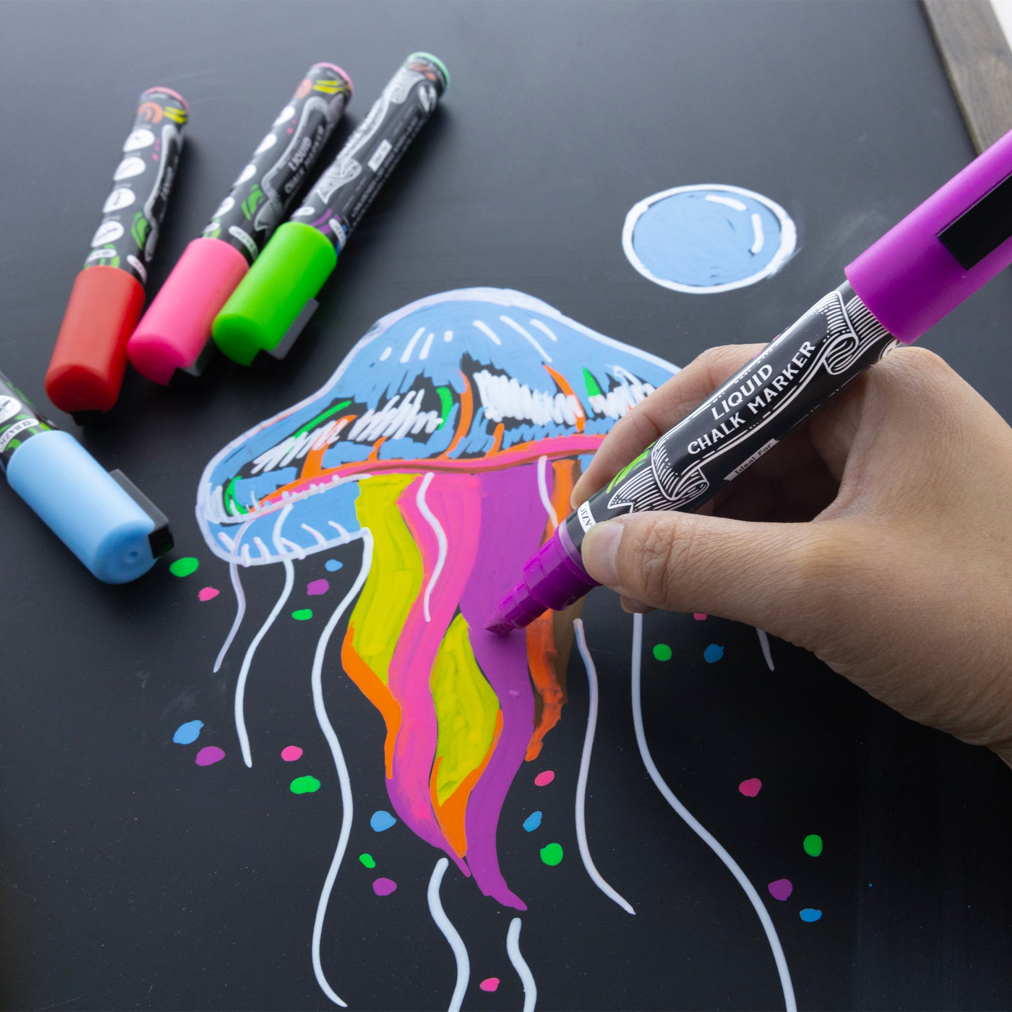 Assorted Liquid Chalk Markers, Reversible Tip, 8 Count