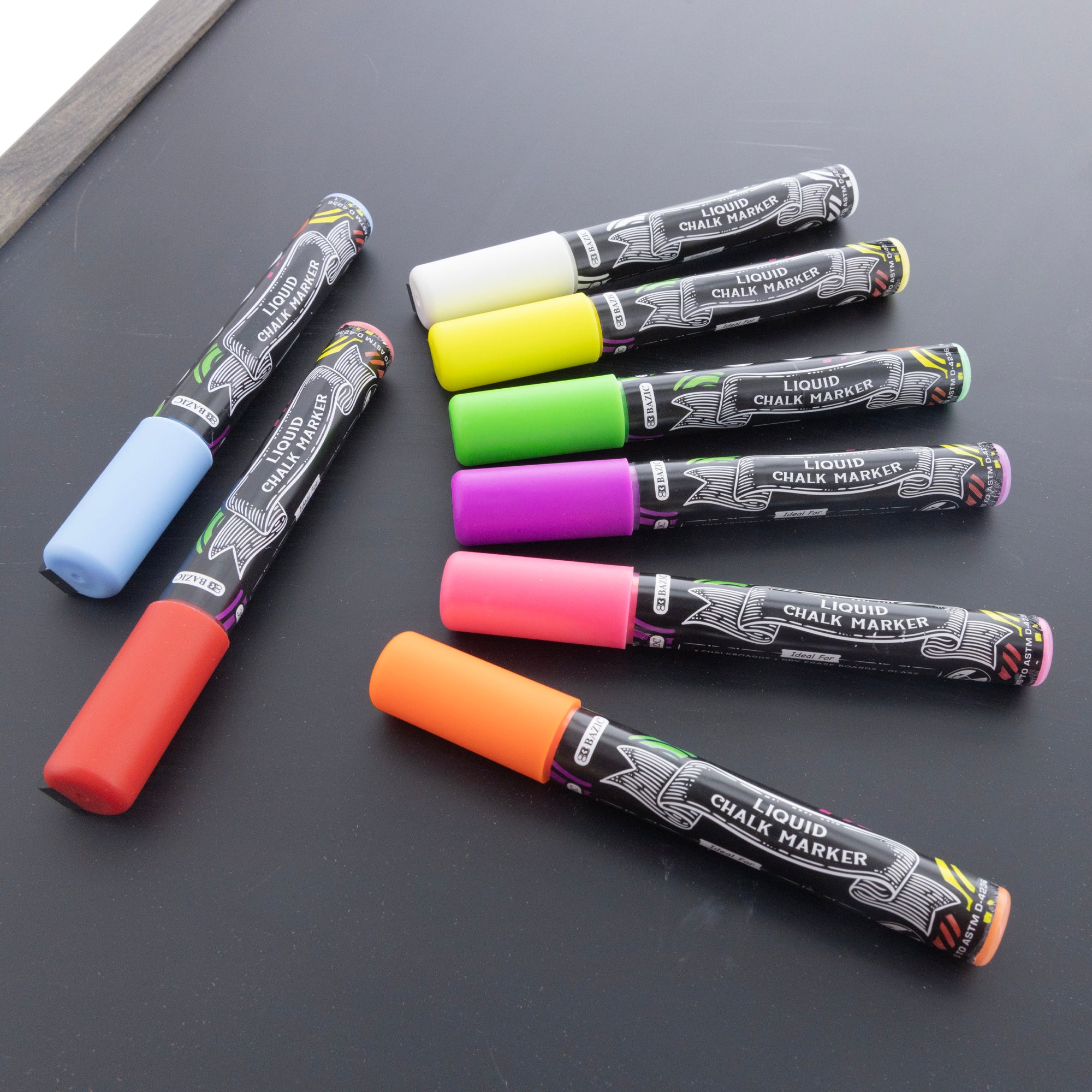 Assorted Liquid Chalk Markers, Reversible Tip, 8 Count
