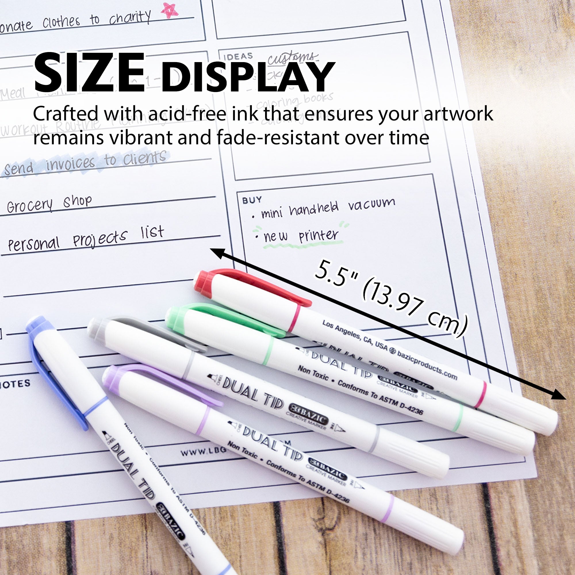 15 Colors Dual-Tip Markers, for Art Crafts Posters