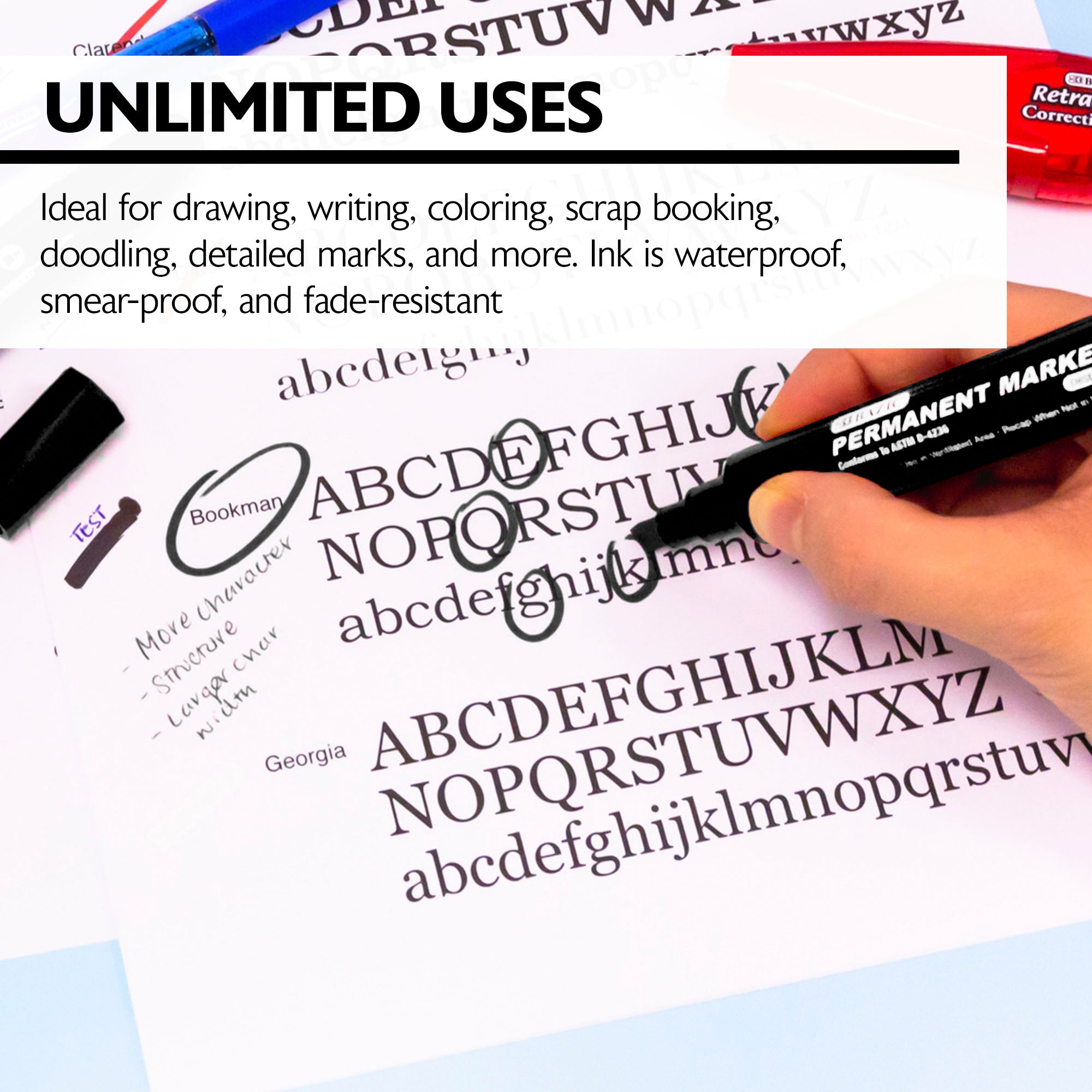 Black Jumbo Chisel Tip Permanent Markers – BAZIC Store