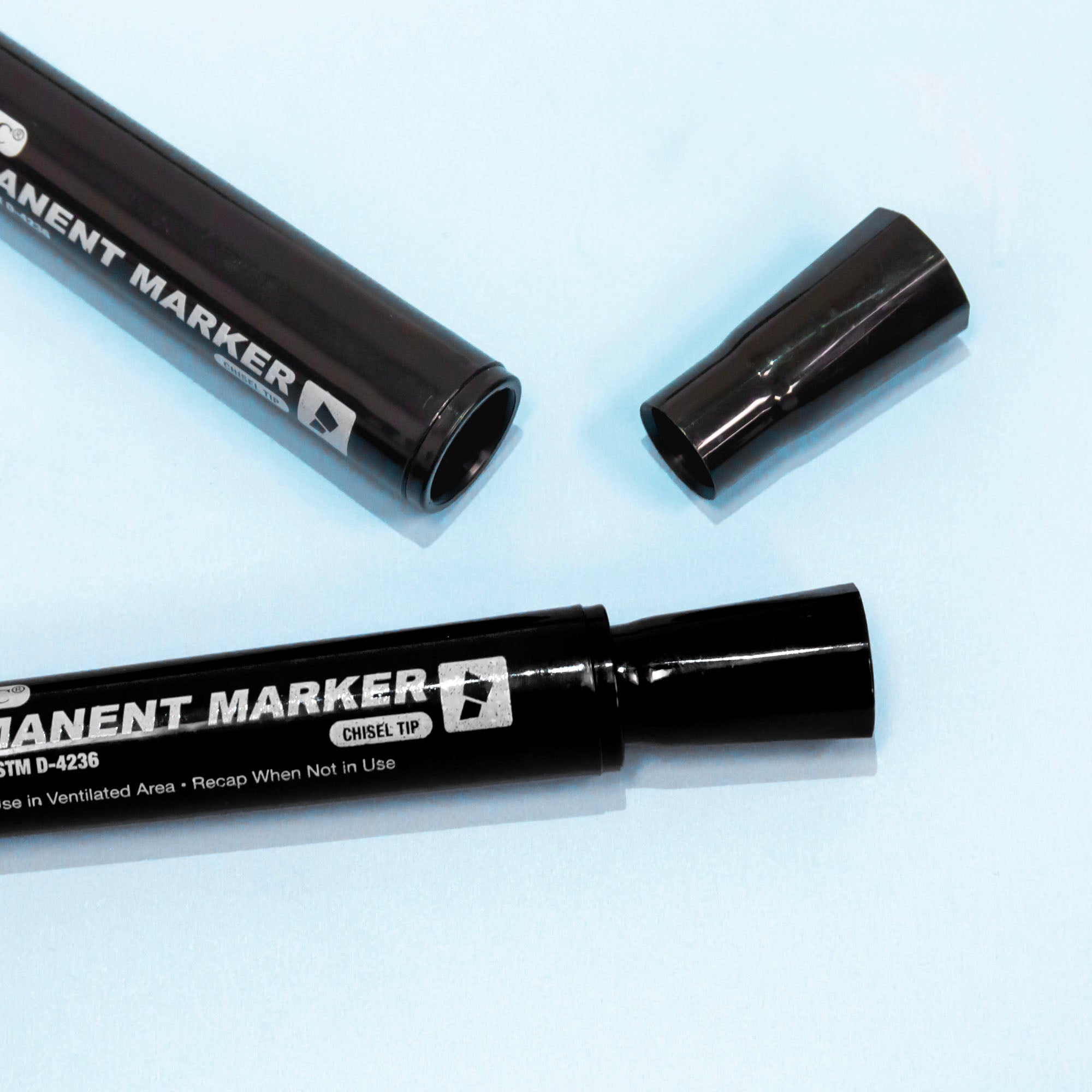 Black Permanent Markers, Chisel Tip, 3 Count, Bold Line