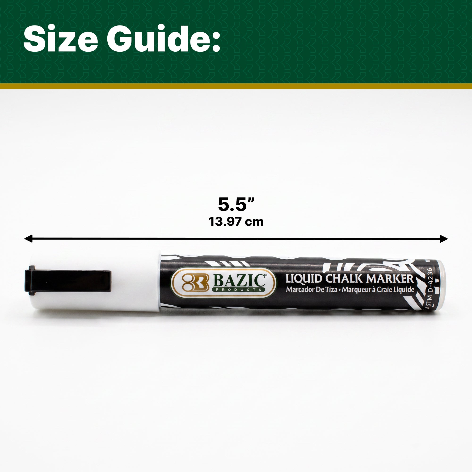 White Liquid Chalk Marker, Reversible Tip, Wet-Erase