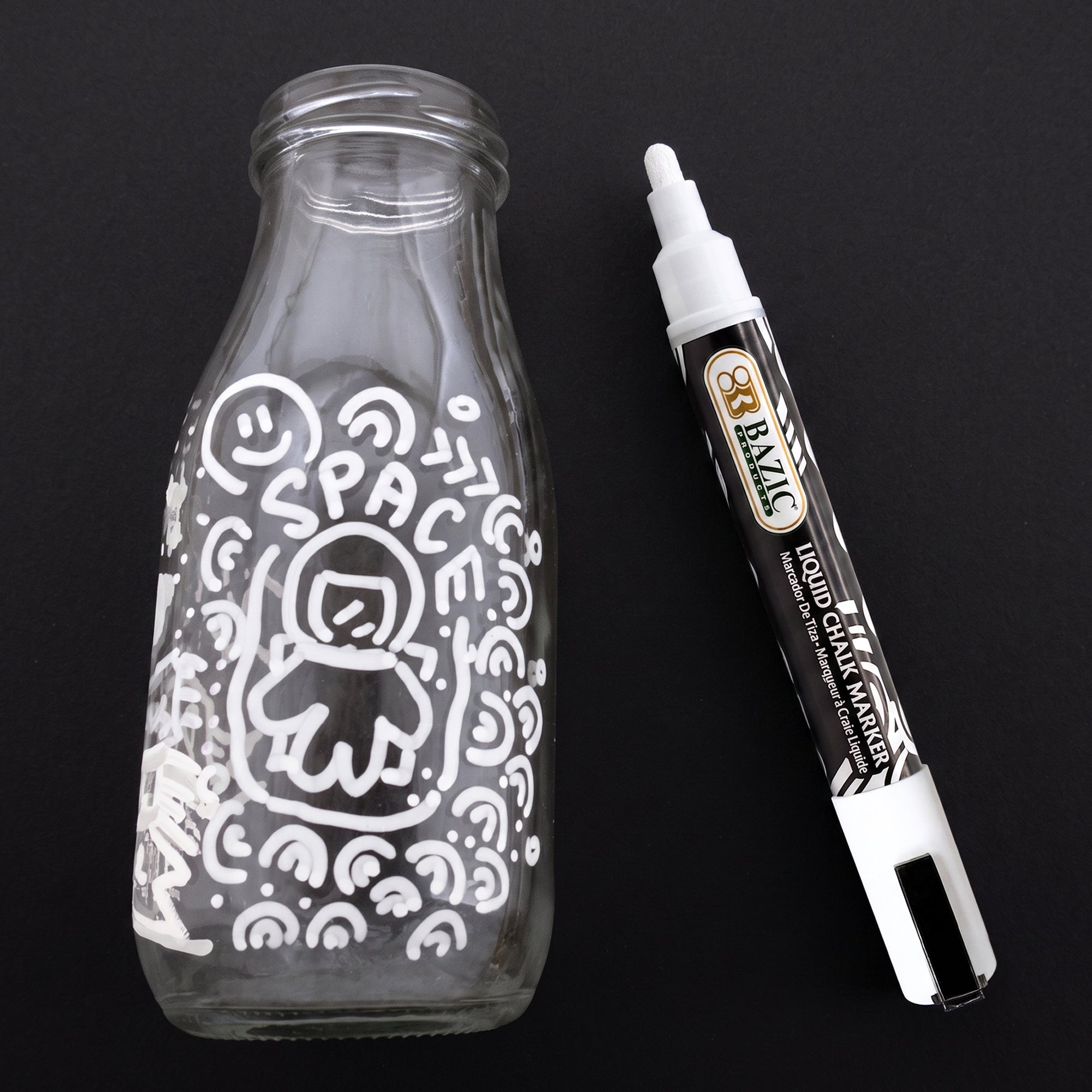 White Liquid Chalk Marker, Reversible Tip, Wet-Erase
