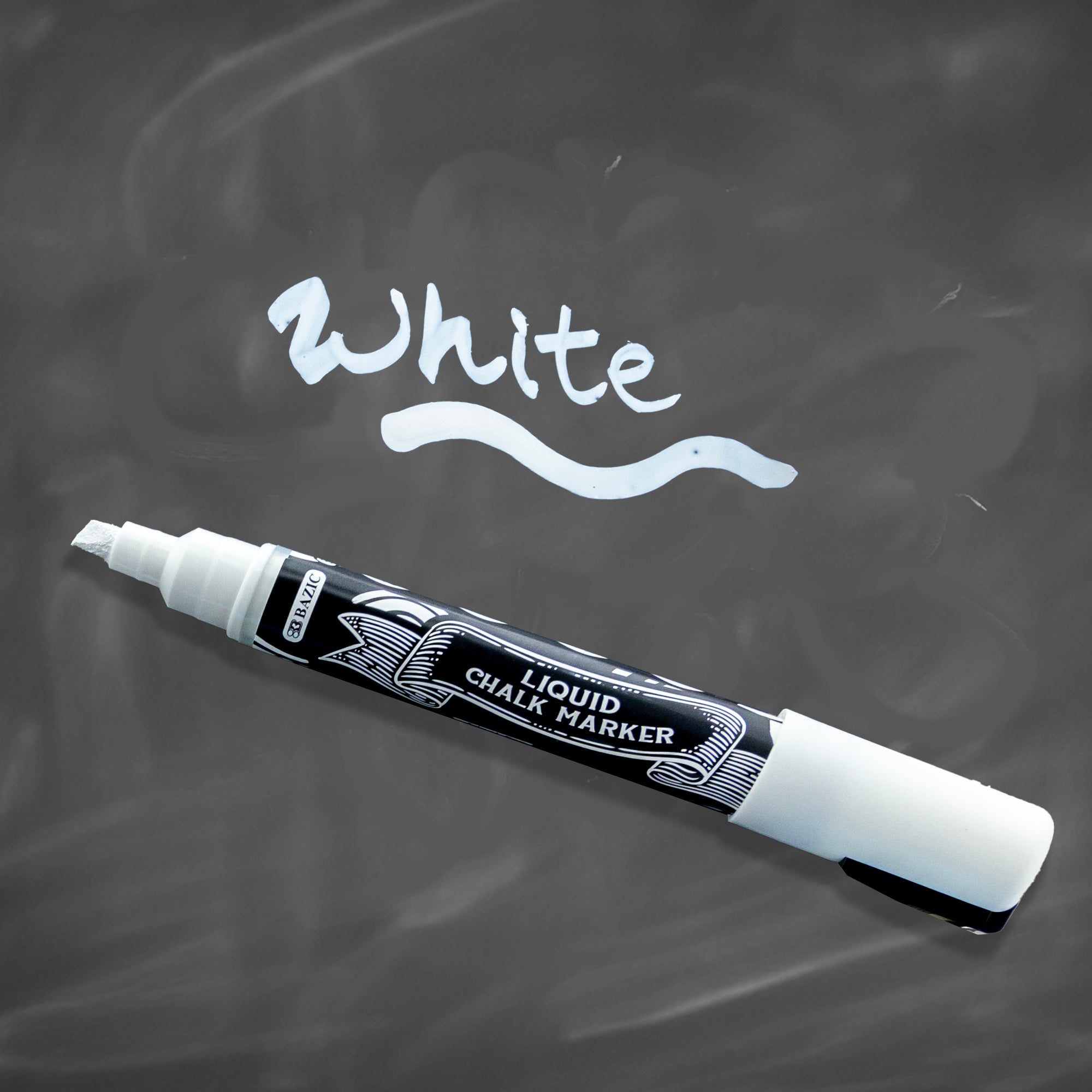 White Liquid Chalk Markers, Reversible Tip, 1 Count