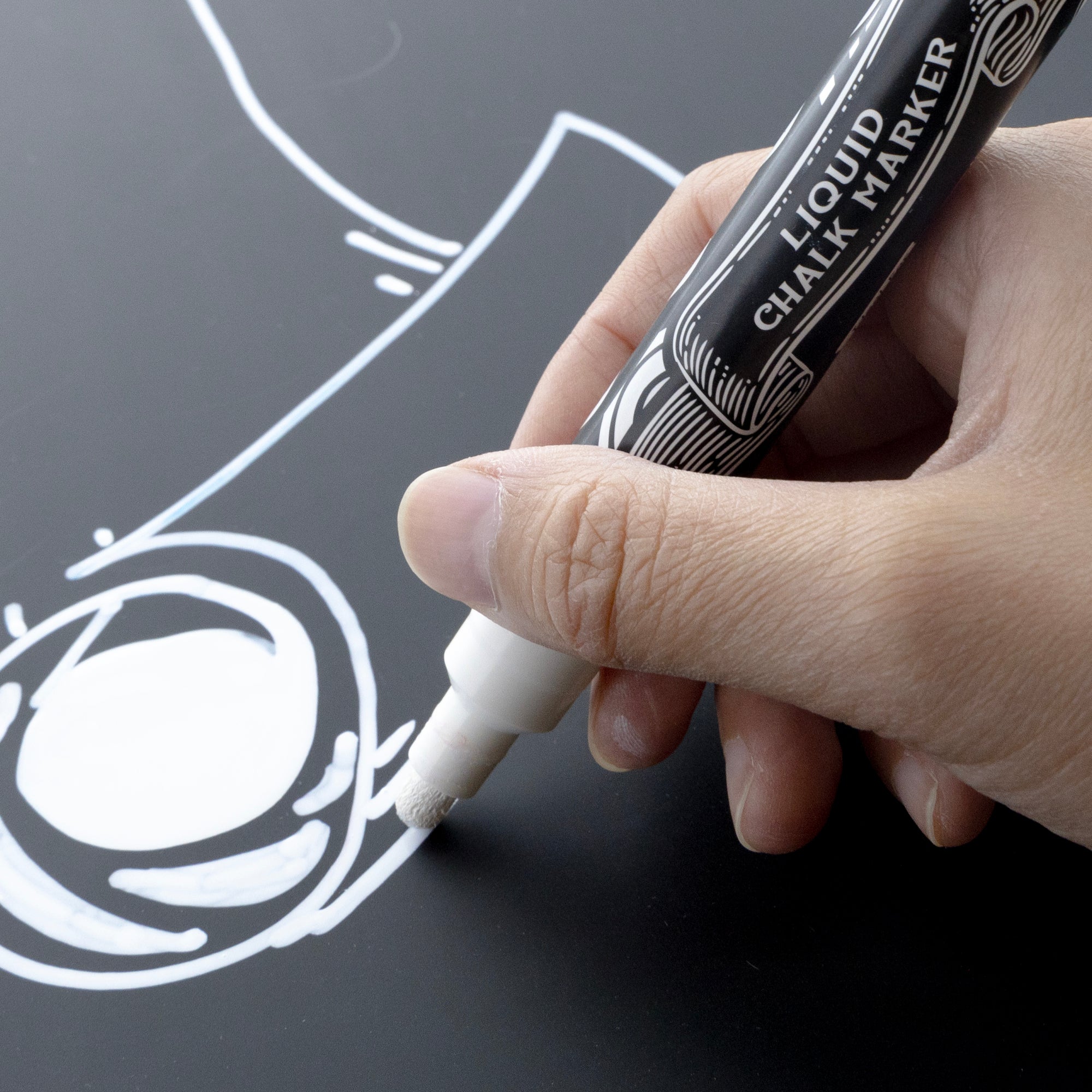White Liquid Chalk Markers, Reversible Tip, 1 Count