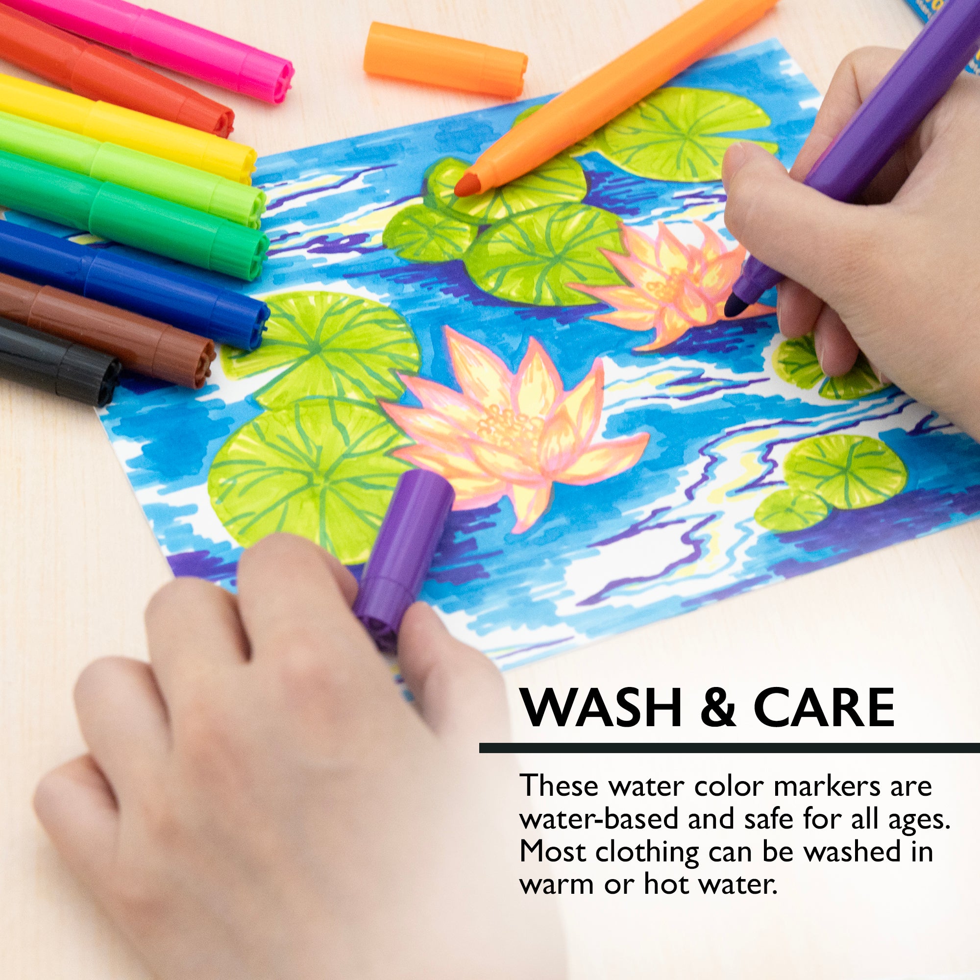 10 Classic Colors Washable Markers, Broad Line