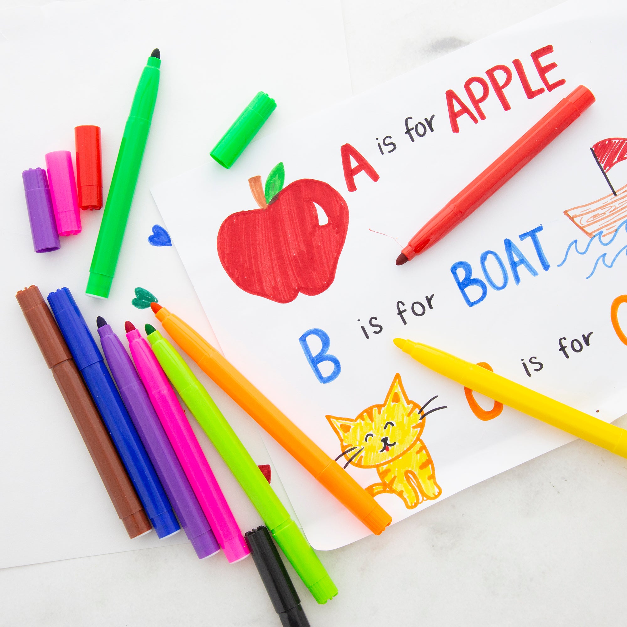 10 Classic Colors Washable Markers, Broad Line