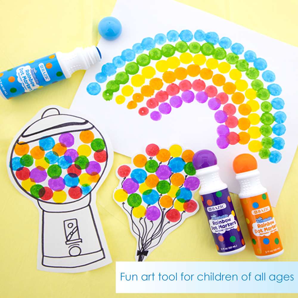 Washable Dot Markers, Dauber Tip, Non-Toxic, for Kids