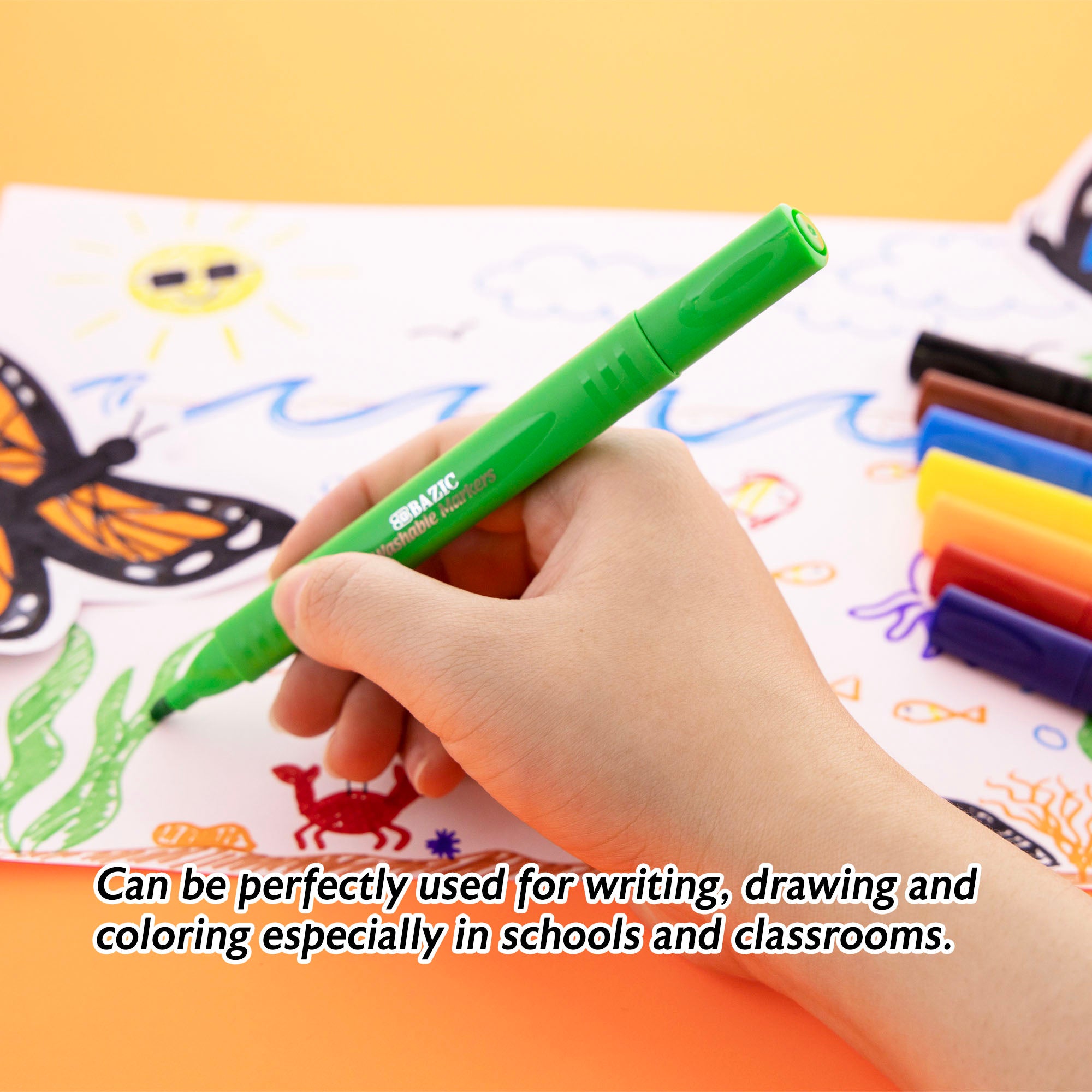 8 Colors Jumbo Triangle Washable Markers