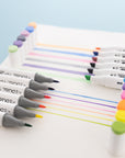 6 Fluorescent Colors Dual Tip Sketch Markers