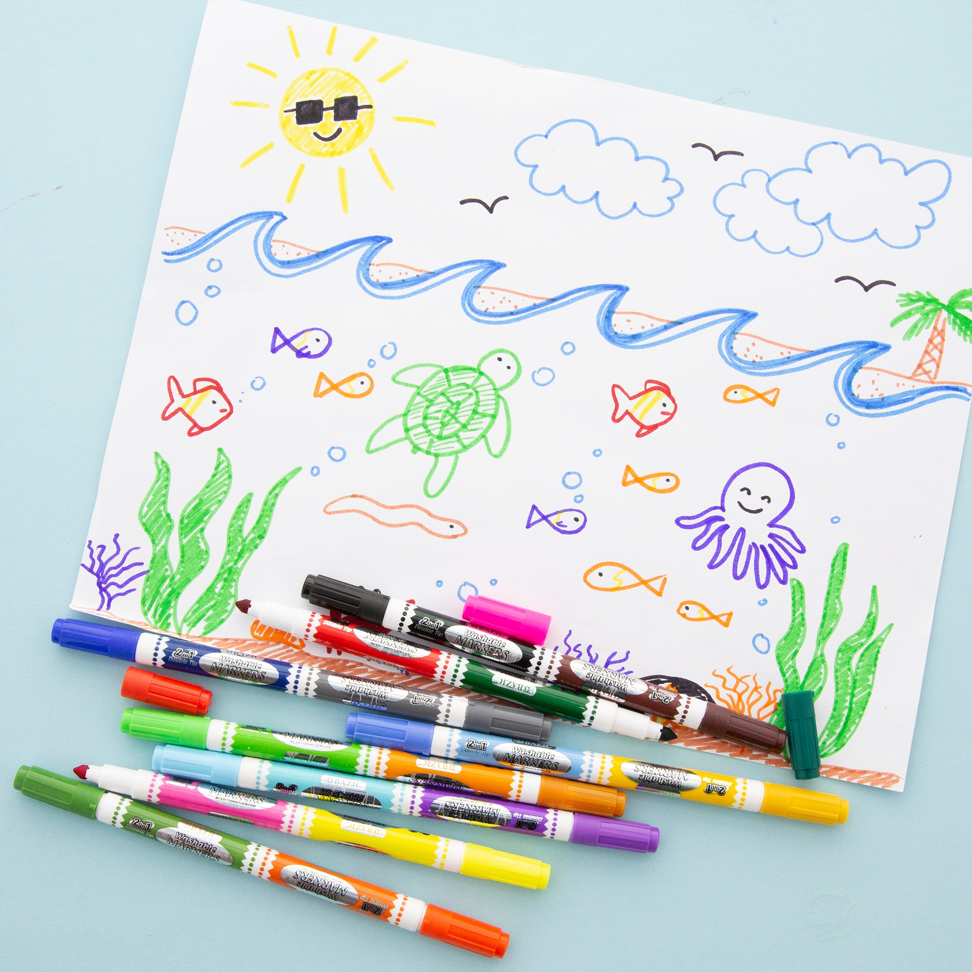 8 Double-Tip Washable Markers