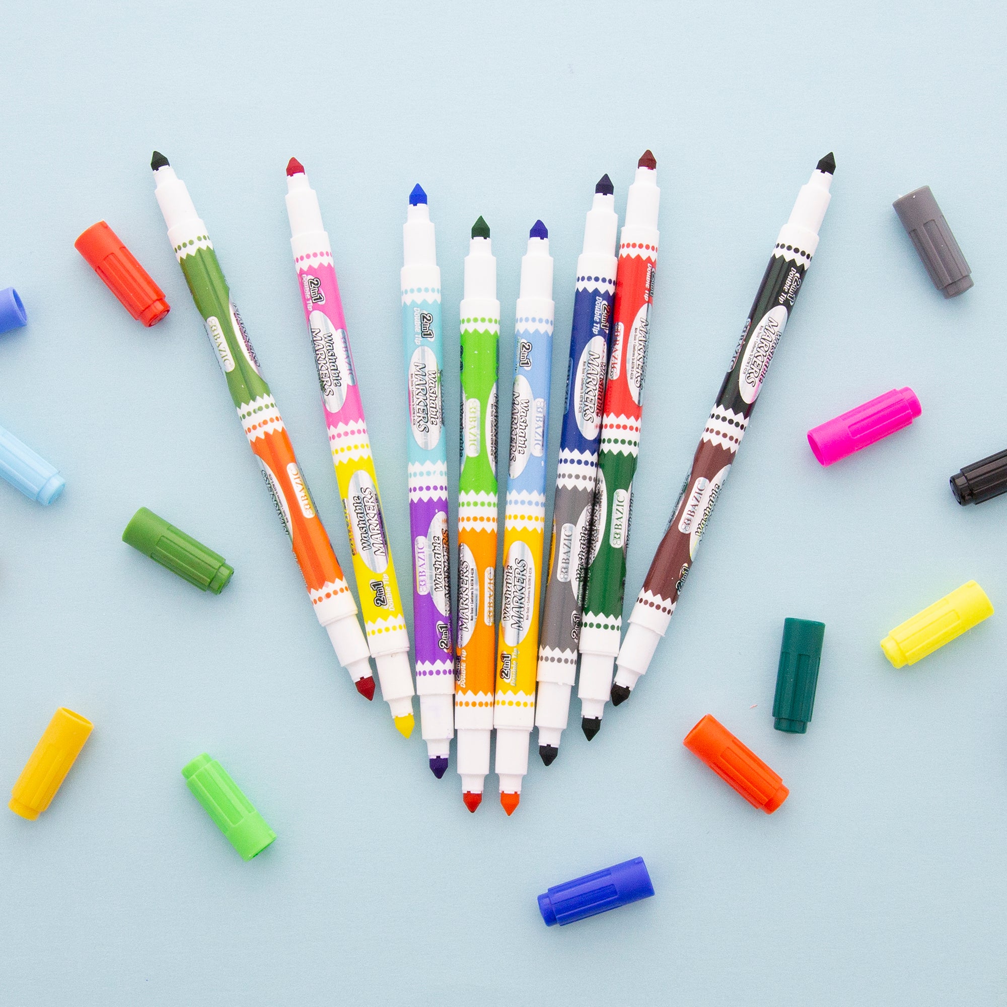 8 Double-Tip Washable Markers