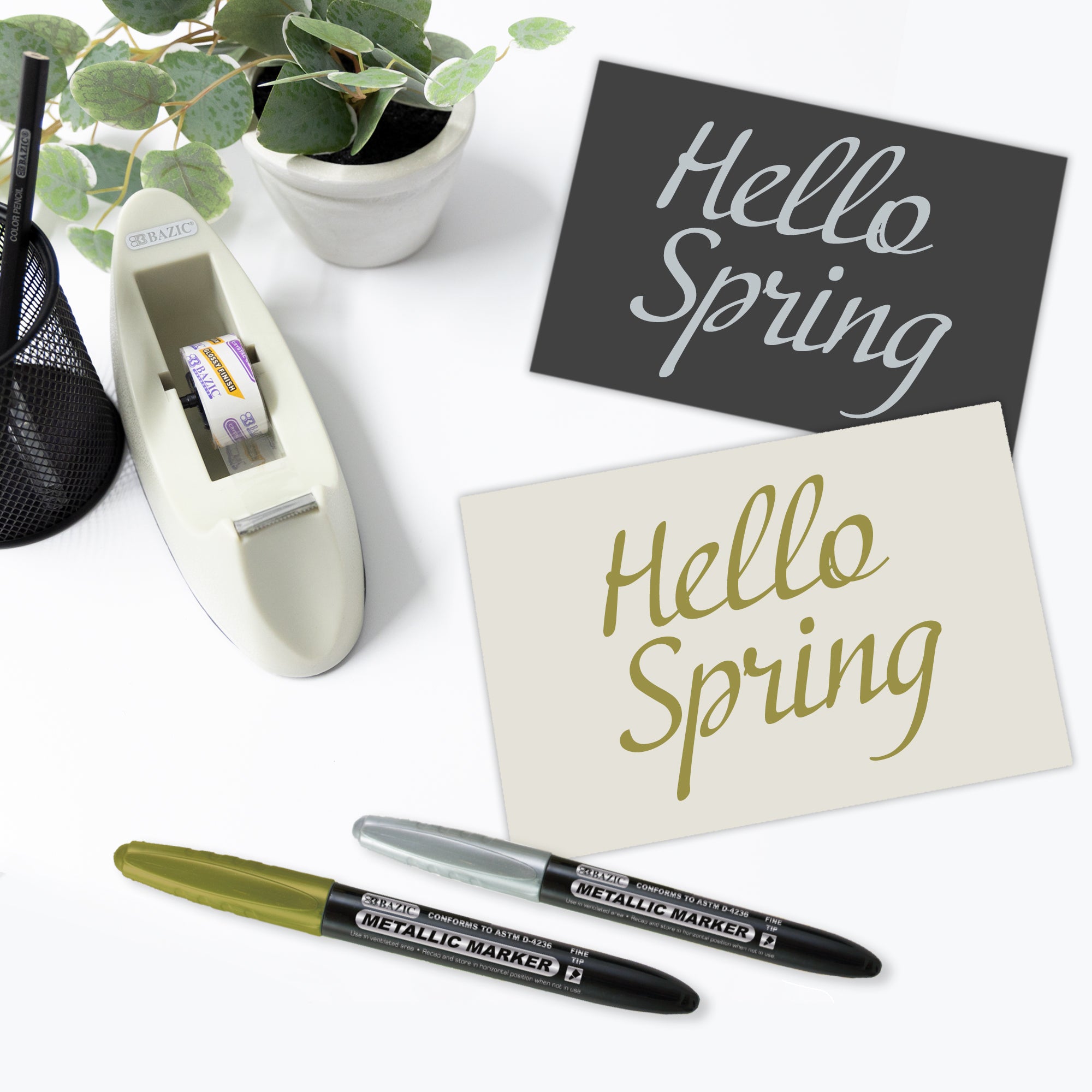 Silver and Gold Metallic Markers, Fine Tip, 2 Count