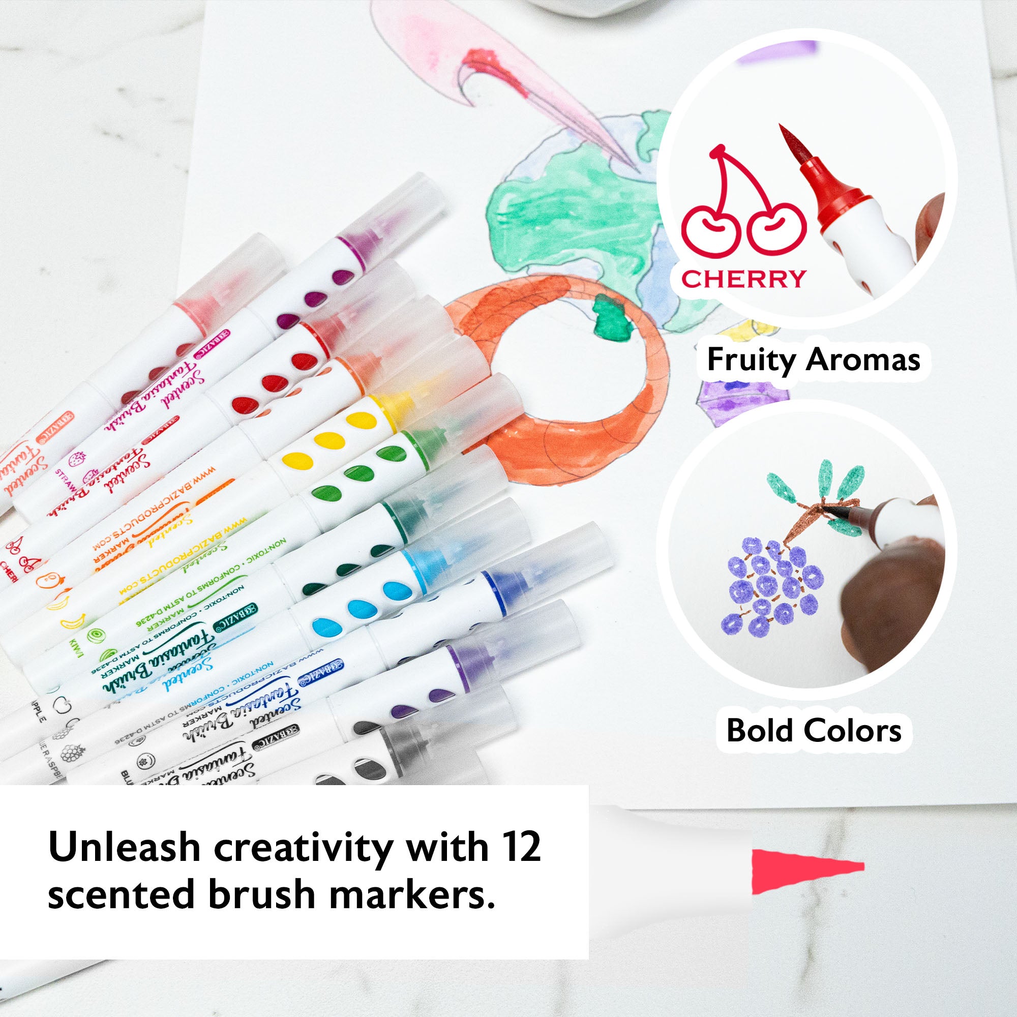 Fantasia 12 Colors Washable Brush Markers