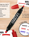 Assorted Colors Double-Tip Permanent Markers (3/Pack)