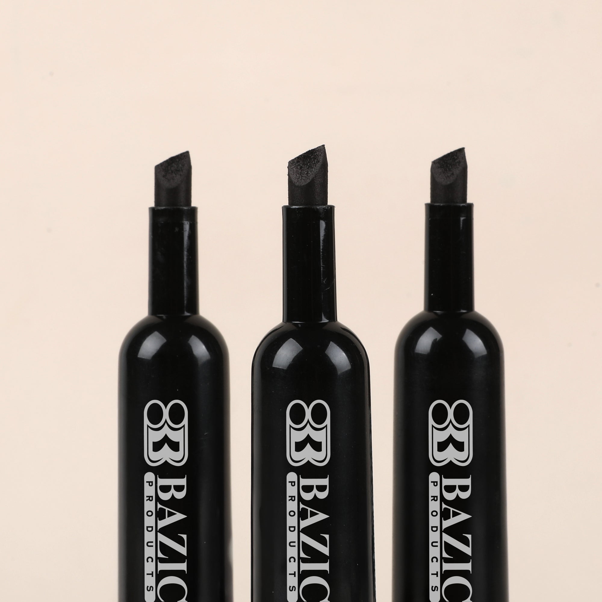 Black Chisel Tip Desk Style Permanent Markers (3/Pack)