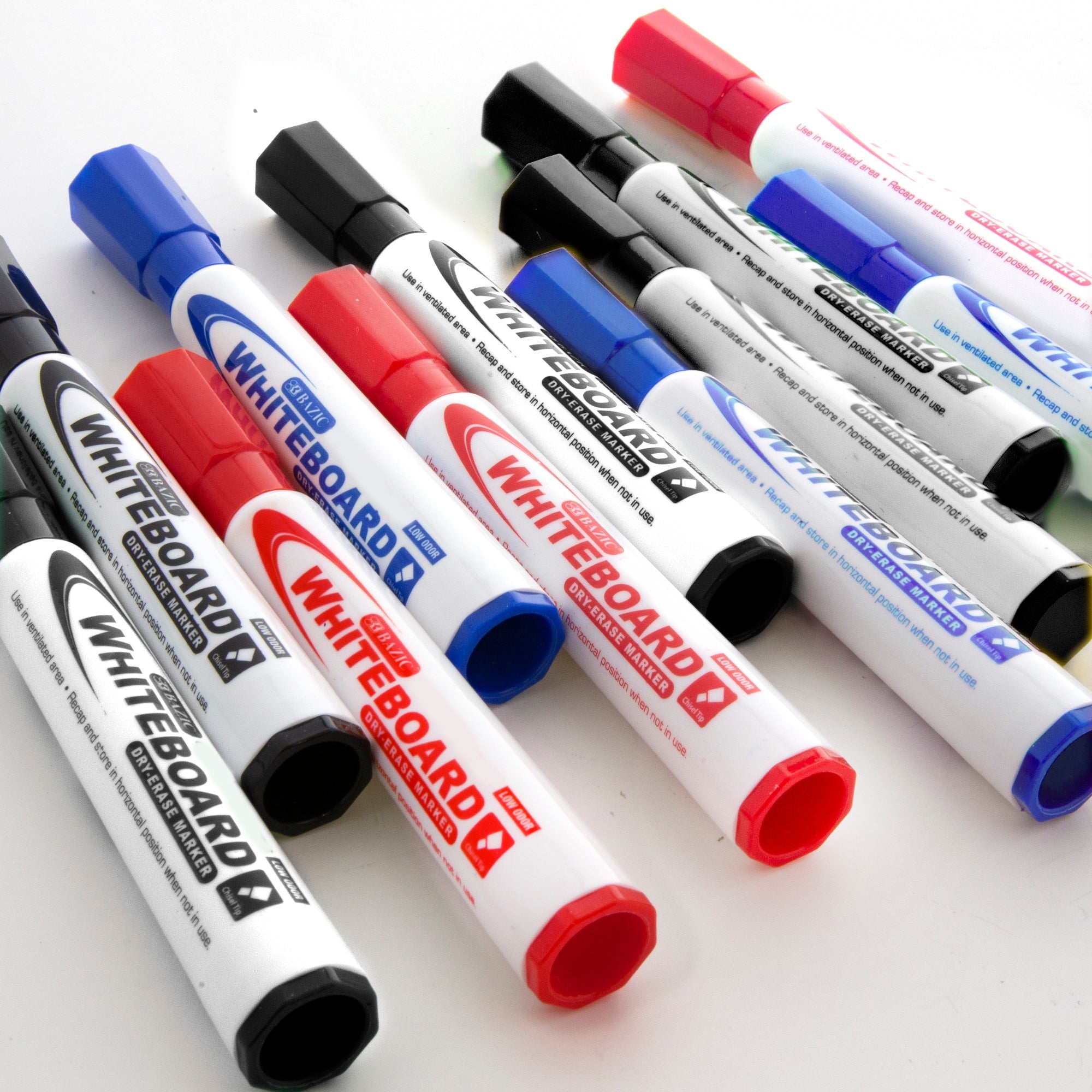 Assorted Chisel Tip Dry Erase Markers, Low-Odor – BAZIC Store