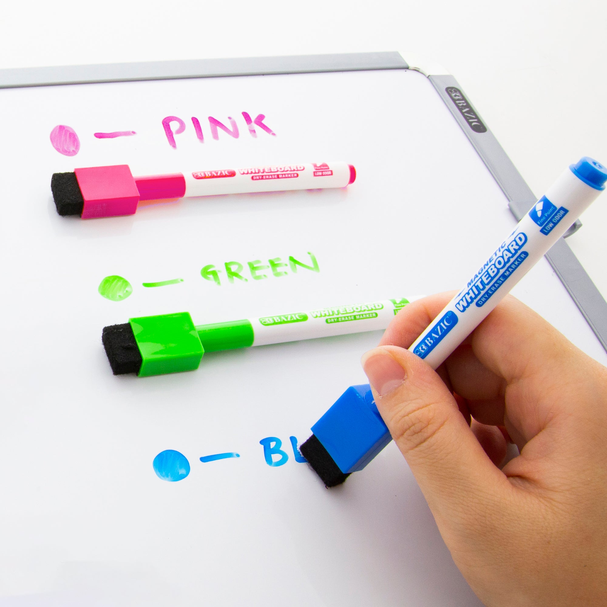 Bright Dry Erase Markers, Fine Tip, 3 Count