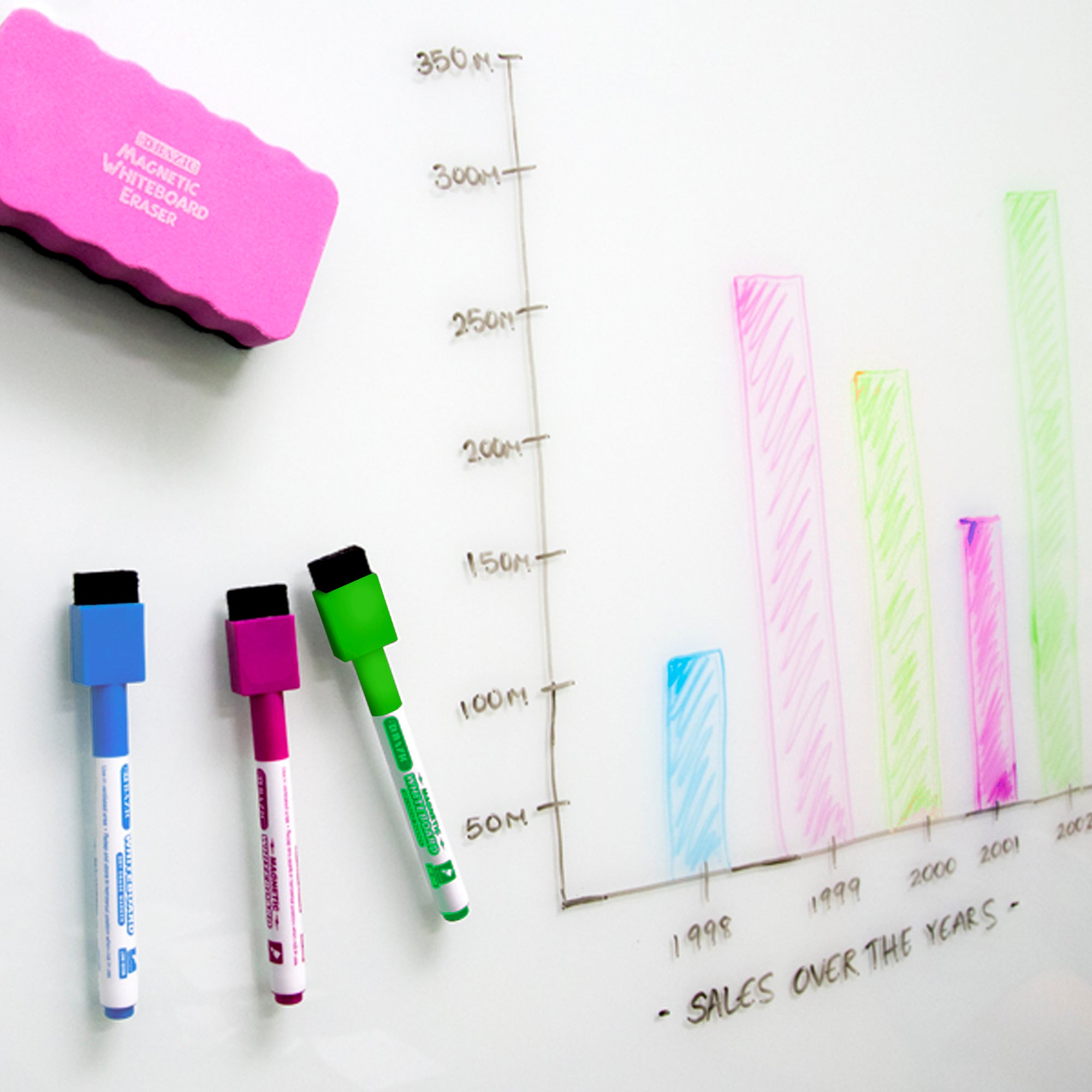 Bright Dry Erase Markers, Fine Tip, 3 Count