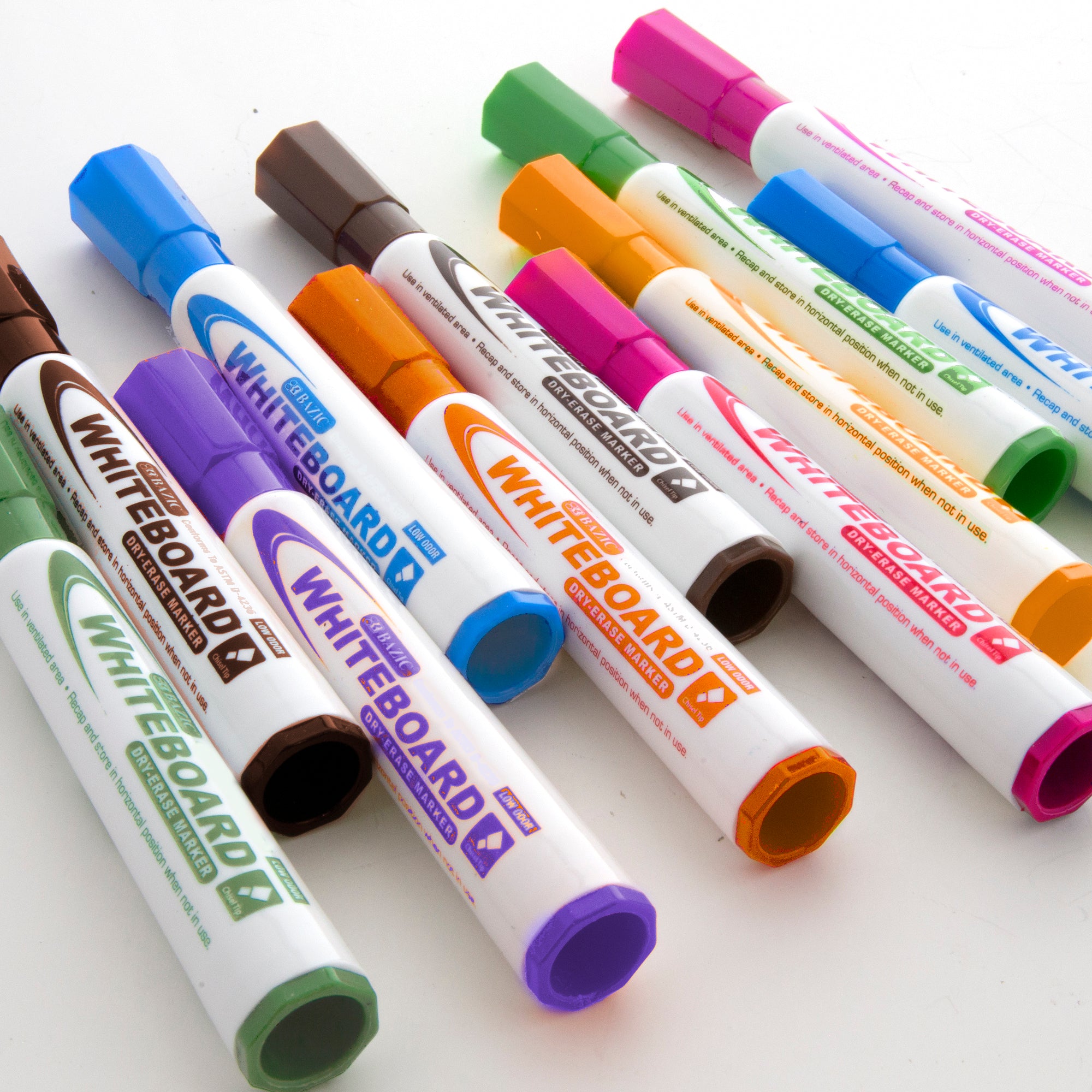 Dry Erase Markers, Chisel Tip, Low Odor, 6 Count
